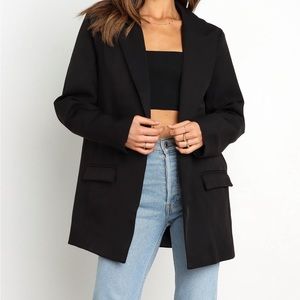 Petal and Pup Relaxed Fit Black Blazer